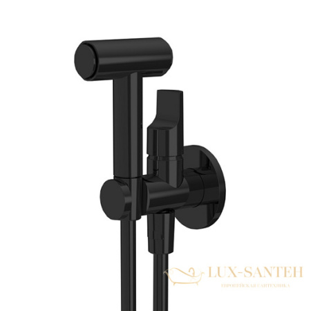 гигиенический душ со встроенным смесителем fima carlo frattini collettivita f2320/4ns, внешняя часть, черный матовый