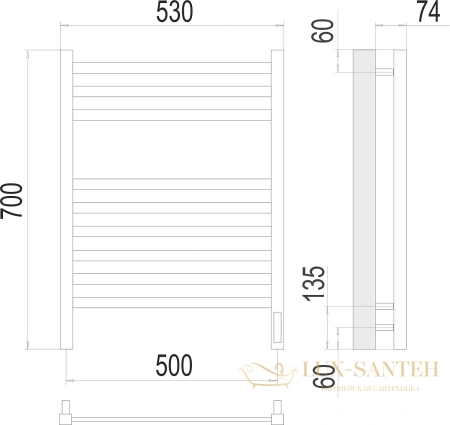 полотенцесушитель электрический terminus ното 4670078526960 п9 500x700