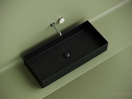 раковина накладная ceramica nova element cn6072mb, 801*361*130 мм, черный матовый