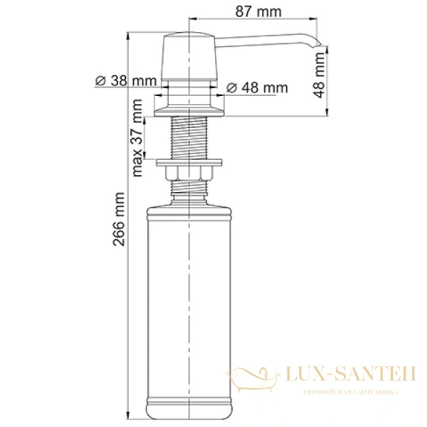 дозатор wasserkraft k-1599 320 мл, матовый хром