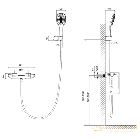 смеситель timo helmi 4024/03y для ванны, черный матовый