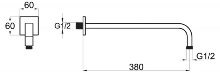 кронштейн belbagno arlie arl-bcd-crm для верхнего душа 38 см, хром