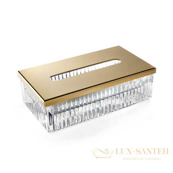 контейнер для салфеток 3sc elegance el70acrlx, прозрачный хрусталь/латунь сатинированная