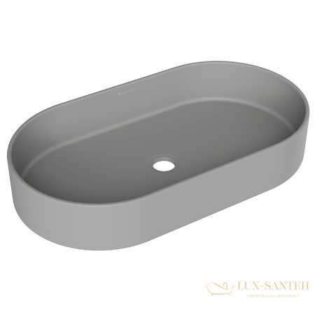 раковина накладная aqueduto espiral, esp0230, овальная 390*600, серый матовый