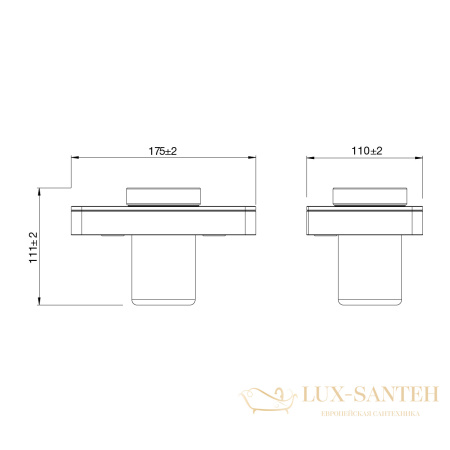 стакан для зубных щёток lemark glass line 9731034 с держателем, хром/черное стекло