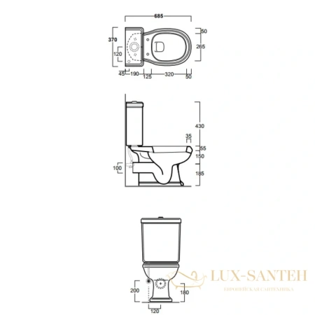 бачок для унитаза simas arcade ar822bi, белый