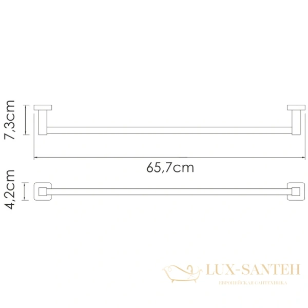 полотенцедержатель wasserkraft rhin k-8730 65,7 см, никель