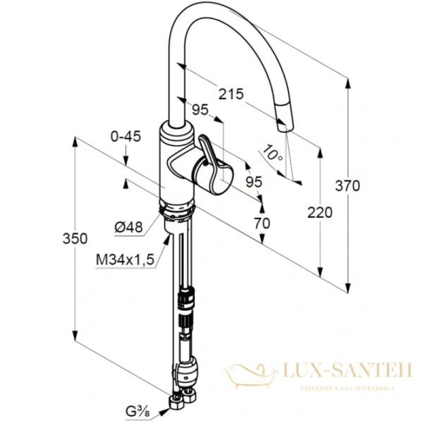смеситель kludi bingo star 428513978 для кухни, черный матовый