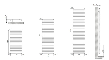 полотенцесушитель водяной cordivari leila 3551560400003 784/500, хром