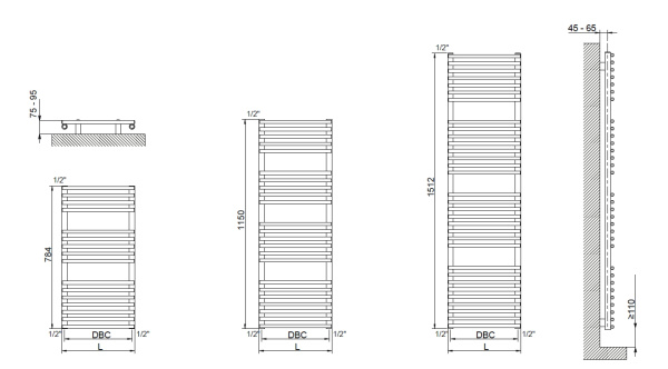 полотенцесушитель водяной cordivari leila 3551560400011 1512/400, хром