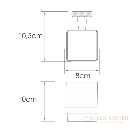 стакан для зубных щеток стеклянный wasserkraft mosel k-64428, никель/стекло