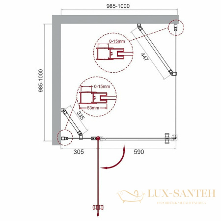 душевой уголок belbagno etna etna-a-12-100-c-cr 100х100 см профиль хром, стекло прозрачное 