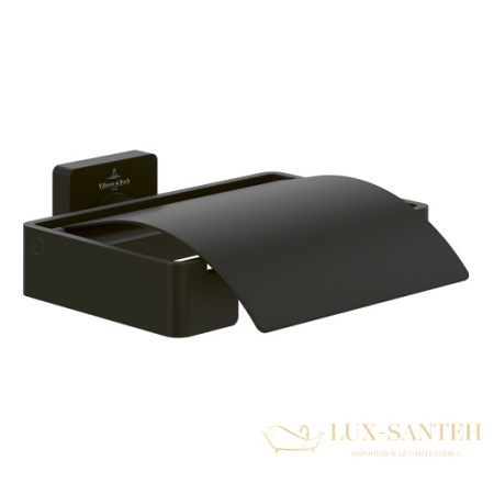 бумагодержатель с крышкой villeroy & boch elements-striking tva152013000k5, черный матовый