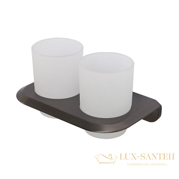 стакан для зубных щеток подвесной двойной cezares liner-tumds-gm, оружейная сталь брашированная