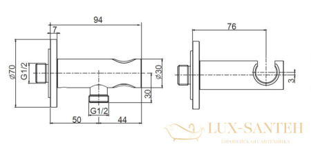 держатель ручного душа fima carlo frattini, shower accessories f2287nsn, с подключением душевого шланга, никель брашированный