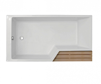 акриловая ванна jacob delafon bain douche neo e6d119l-00 150*80/60 см левосторонняя, белый