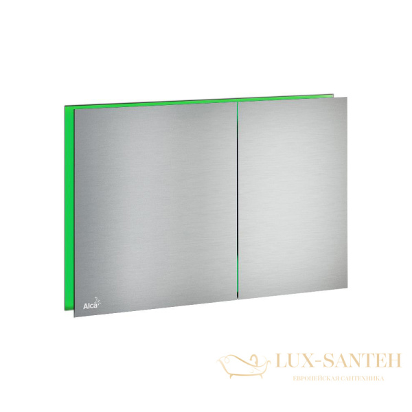 кнопка управления с подсветкой, alcaplast air, light-green, металл–матовый цвет зеленый