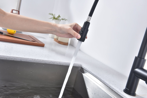 смеситель для кухни под фильтр с выдвижным изливом paulmark galant ga213077-an, антрацит