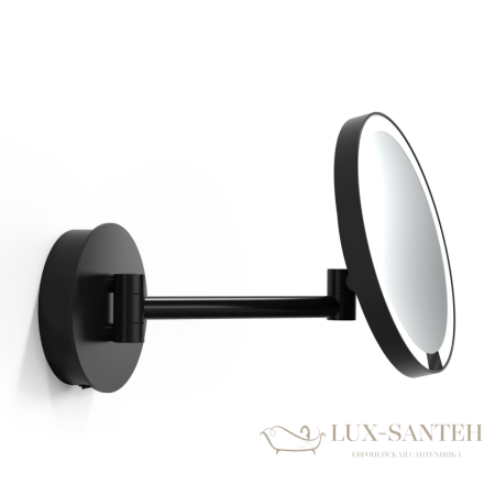 зеркало косметическое decor walther round just look wr 0122360 с подсветкой, черный матовый