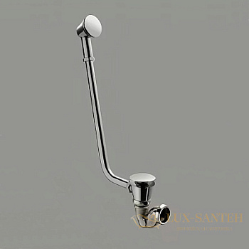 knief wall, 0100-091-06, слив перелив с системой click-clack, с гибким шлангом и горизонтальным отводом, цвет хром (смонтирован на ванне)