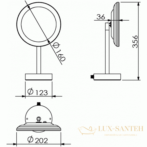 косметическое зеркало langberger 70585 x 3, хром