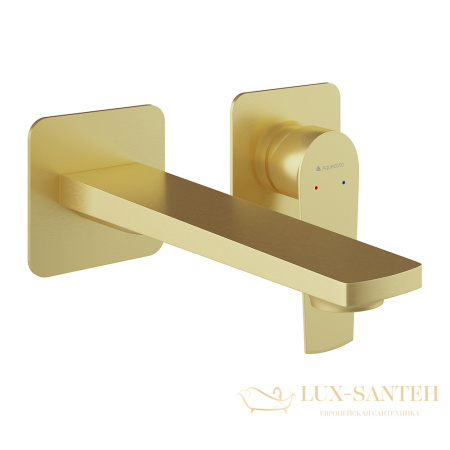 смеситель для раковины встраиваемый aqueduto linha lin0450, со встроенной частью, золото шлифованное