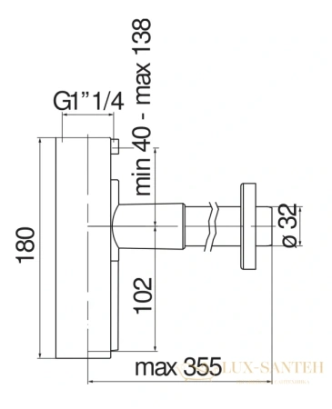 сифон для раковины nobili rubinetterie, av00107/10flp diamond smoke глянцевый, цвет черный