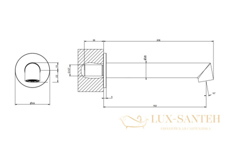 излив gessi ingranaggio 63603.149 для наполнения ванны, finox brushed nickel