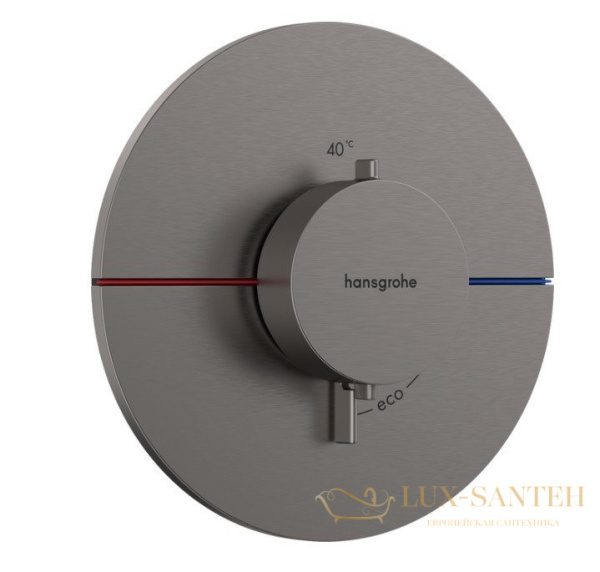 термостат для душа встраиваемый hansgrohe showerselect comfort s, 15559340, черный хром шлифованный