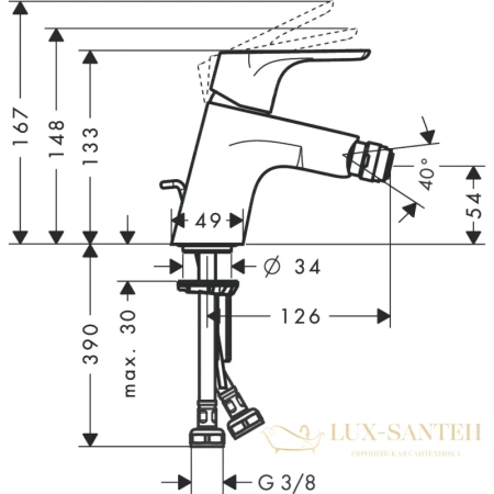 смеситель для биде hansgrohe focus 31928000, хром