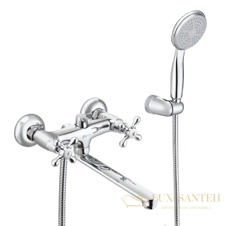 смеситель для ванны lemark standard lm2113c, универсальный, с душевым набором, поворотным изливом 200 мм, хром
