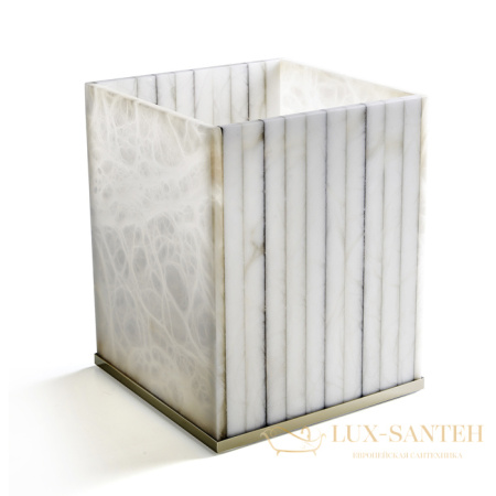 мусорное ведро 3sc rigato, al65gd, алебастр/золото