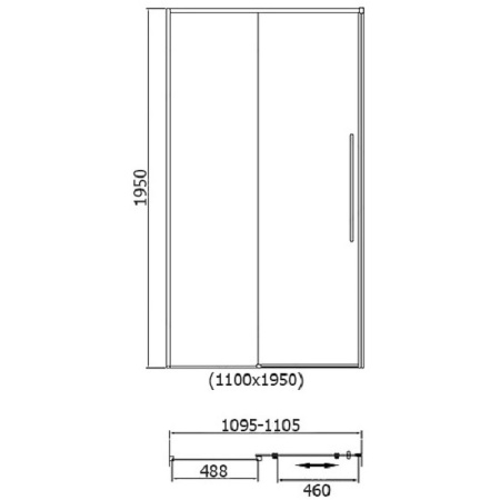 душевая дверь rgw stilvoll 32321211-14 в нишу sv-12-b 110, профиль черный, стекло прозрачное