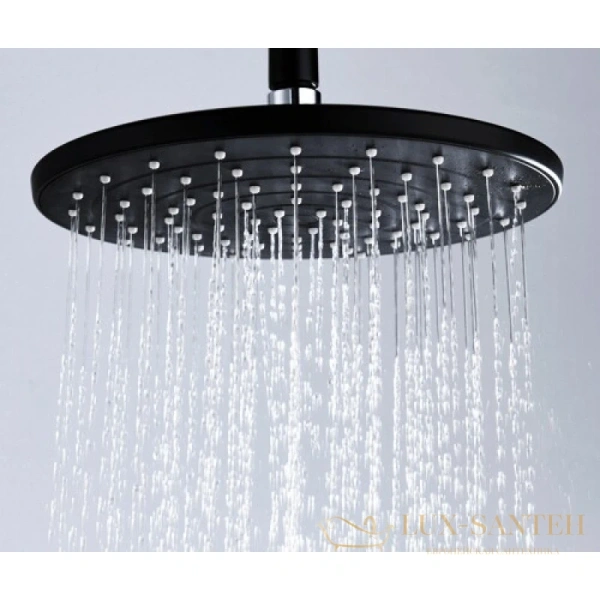 душевой комплект wasserkraft elbe a177471 225 мм, хром/черный