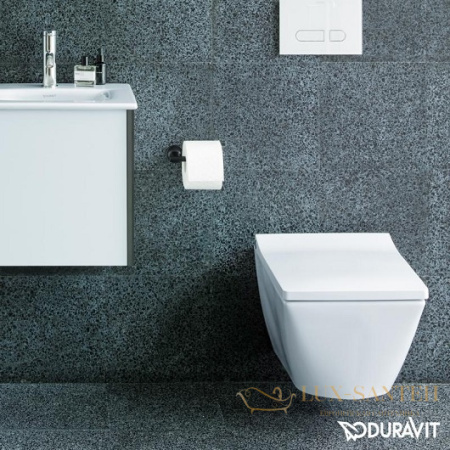 чаша подвесного безободкового унитаза duravit viu 2511090000 rimless, белый