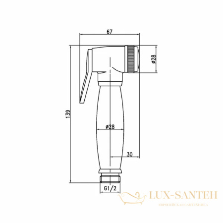 лейка для биде lemark lm8047b, бронза