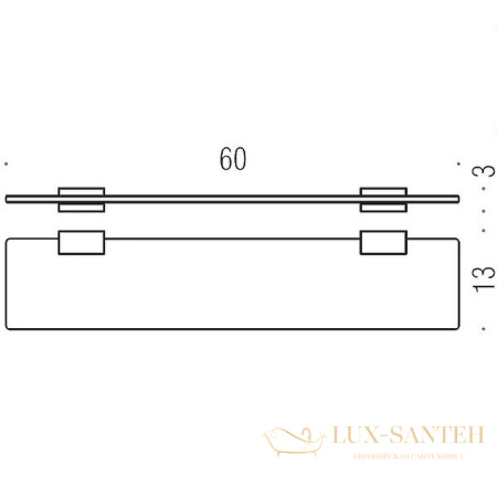стеклянная полка colombo design look b1616.bm, белый матовый