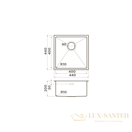 кухонная мойка omoikiri taki 44-u х if-lg нерж.сталь х светлое золото, 4973520