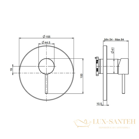 смеситель для душа встраиваемый fima carlo frattini spillo up, f3039x1cr, внешняя часть, хром