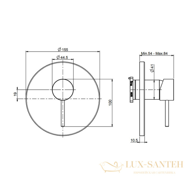 смеситель для душа встраиваемый fima carlo frattini spillo up, f3039x1cr, внешняя часть, хром