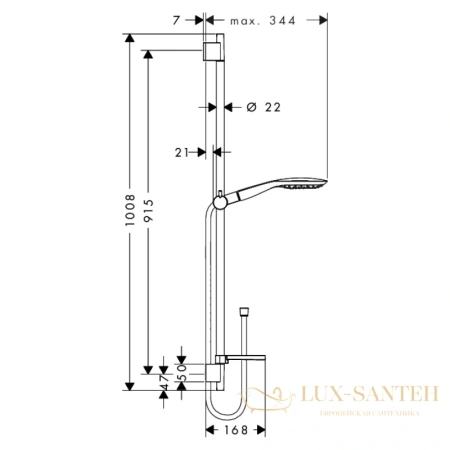 душевой набор hansgrohe raindance select e 150 3jet 27857000 хром