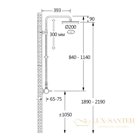 душевая система для душа aquame aqm8001cr, хром