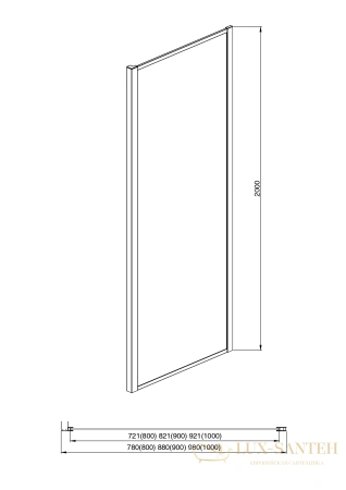 душевая стенка aquatek 900x2000  aqnaa6310-90 (хром)