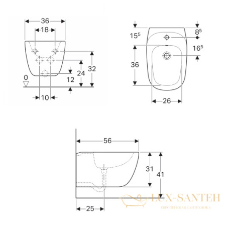 биде geberit citterio 500.539.01.1 подвесное, белый