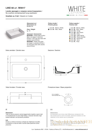 раковина прямоугольная white ceramic like w091705 60x46x13, черный матовый