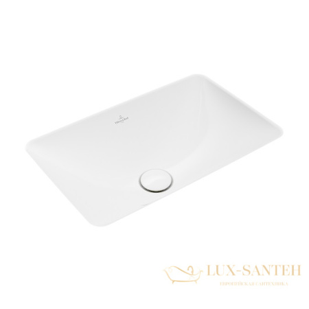 раковина villeroy&boch loop&friends 4a560001, 45х28 см, встраиваемая снизу столешницы, белый глянцевый