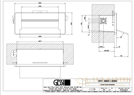 душевой каскадный излив gessi cascata 39895.238, mirror steel