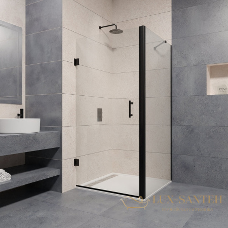душевой уголок rgw passage 41083680-014 pa-36b 80x100, профиль черный, стекло прозрачное