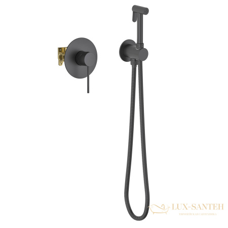 гигиенический комплект timo saona 2389/03sm, черный матовый