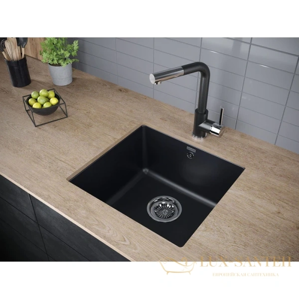 кухонная мойка paulmark brilon pm104546-blm, черный металлик